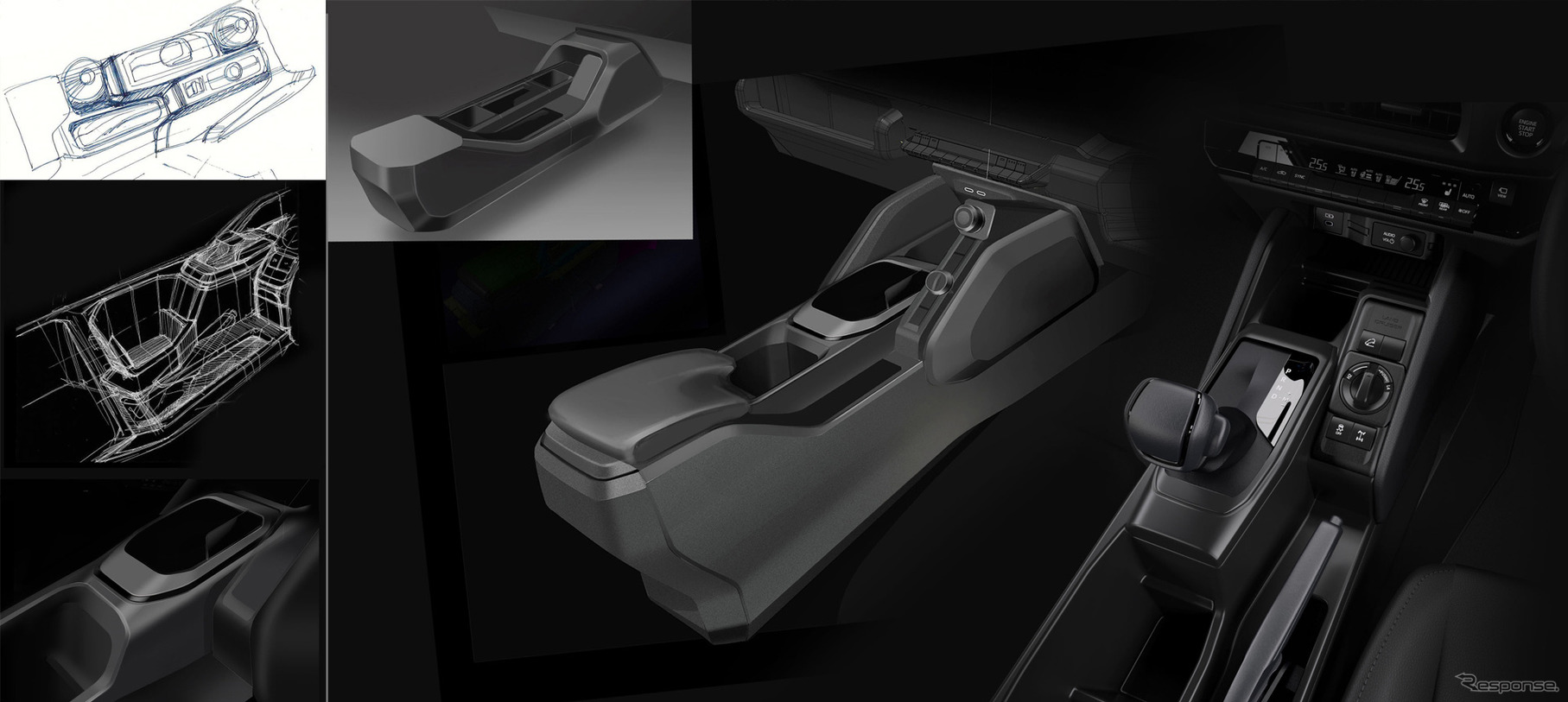 トヨタ ランドクルーザーFJのインテリアデザインスケッチ