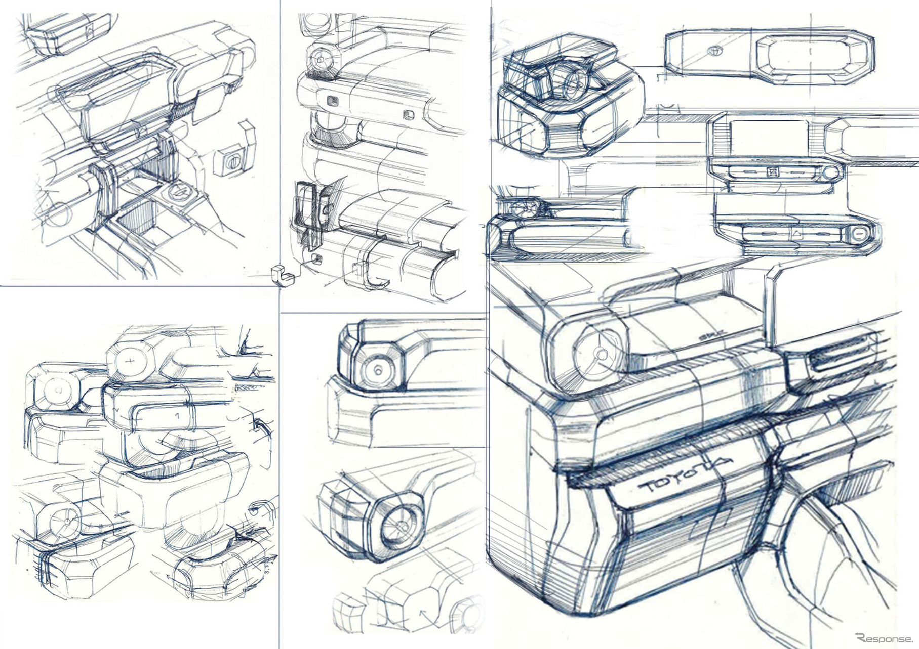 トヨタ ランドクルーザーFJのインテリアデザインスケッチ