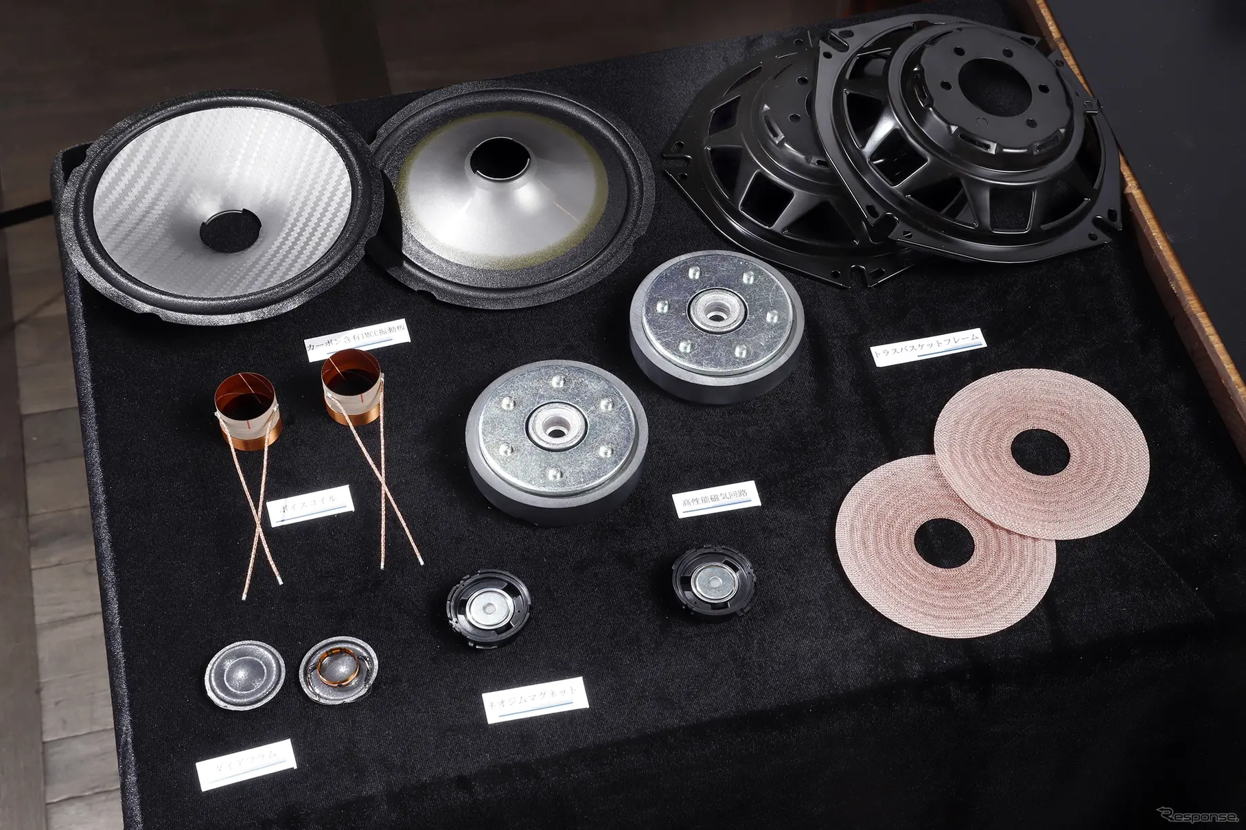 carrozzeria Fスピーカー分解パーツ群