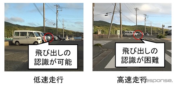 走行速度が物体の飛び出しの認識に与える影響