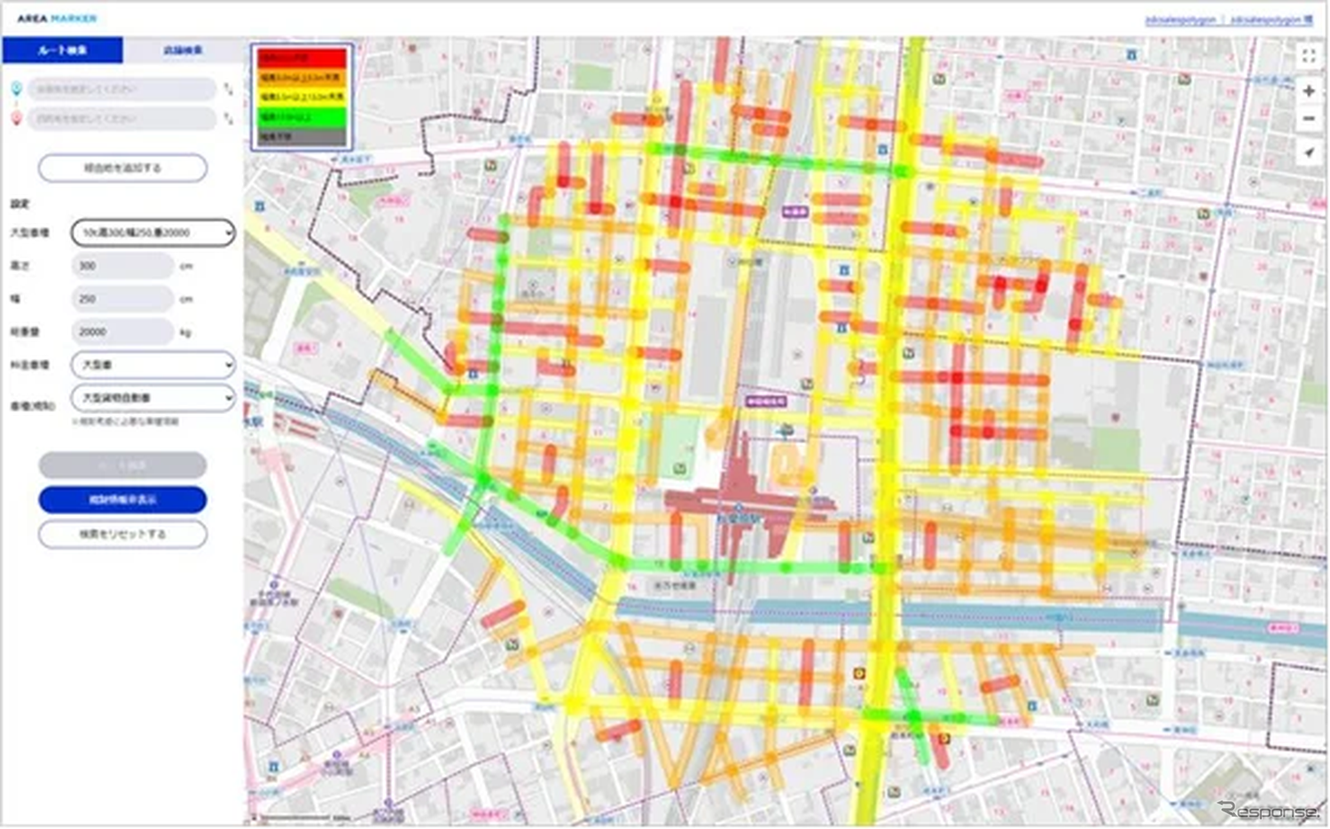 「道路幅可視化機能」 画面イメージ