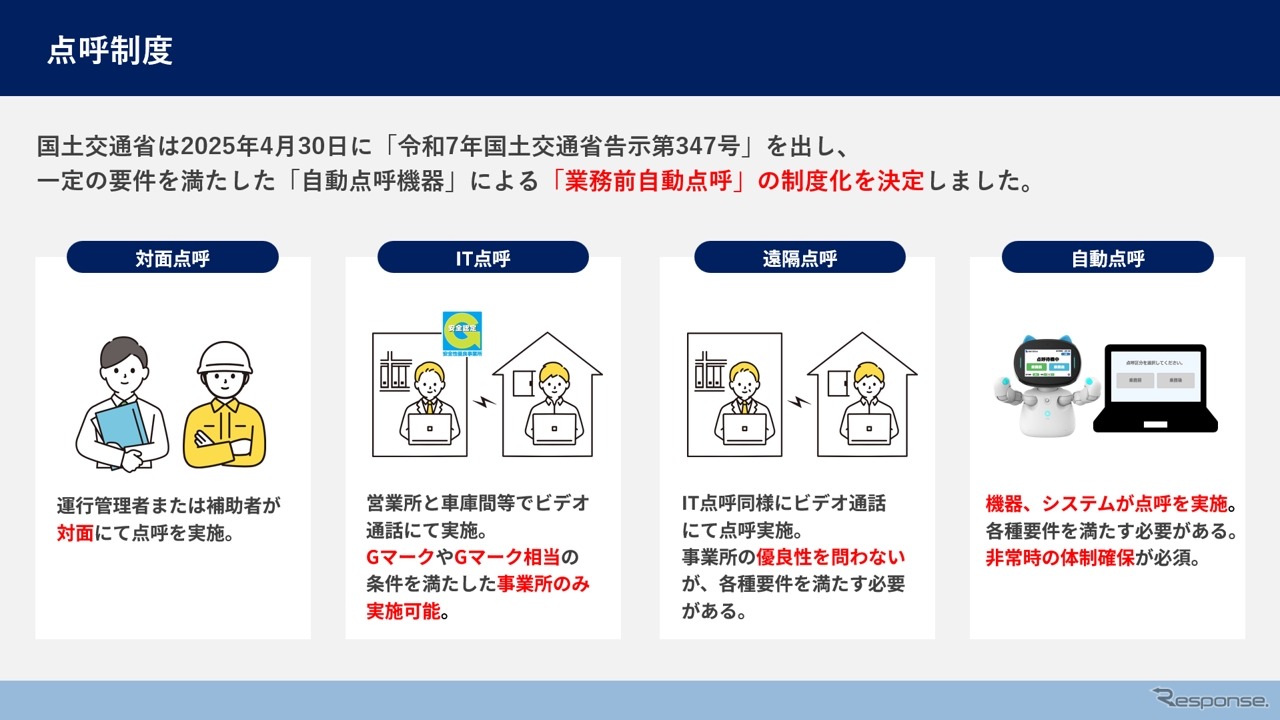 ナブアシストの業務前自動点呼機器『点呼＋』