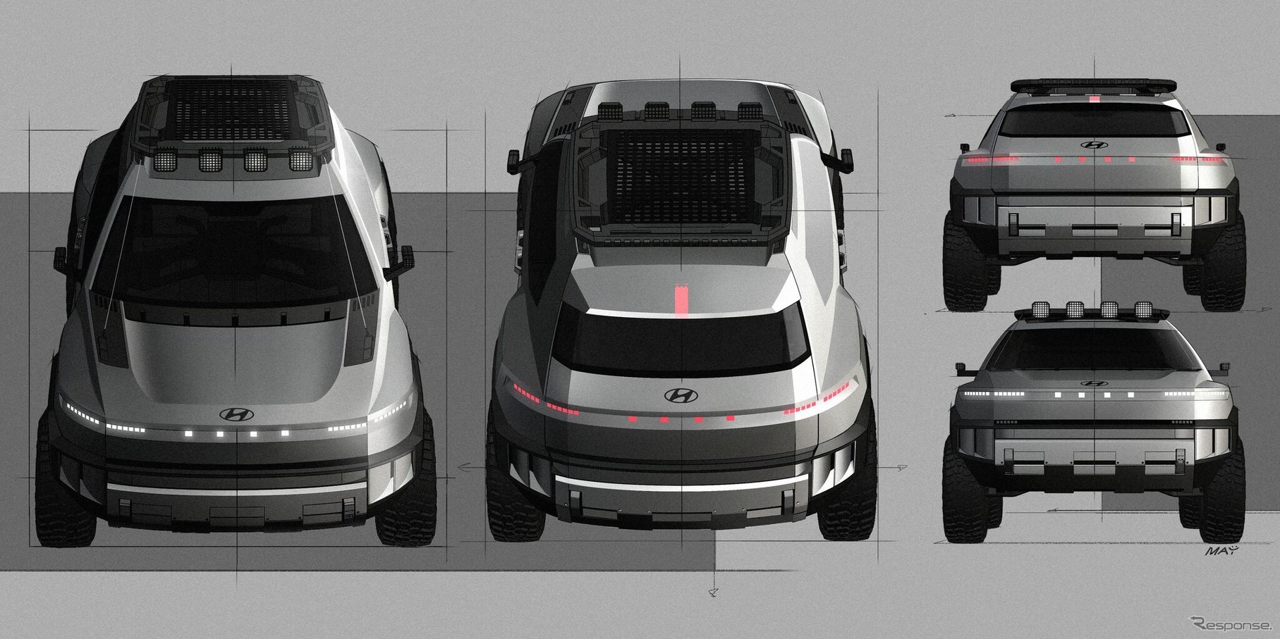 ヒョンデ『CRATERコンセプト』のティーザースケッチ