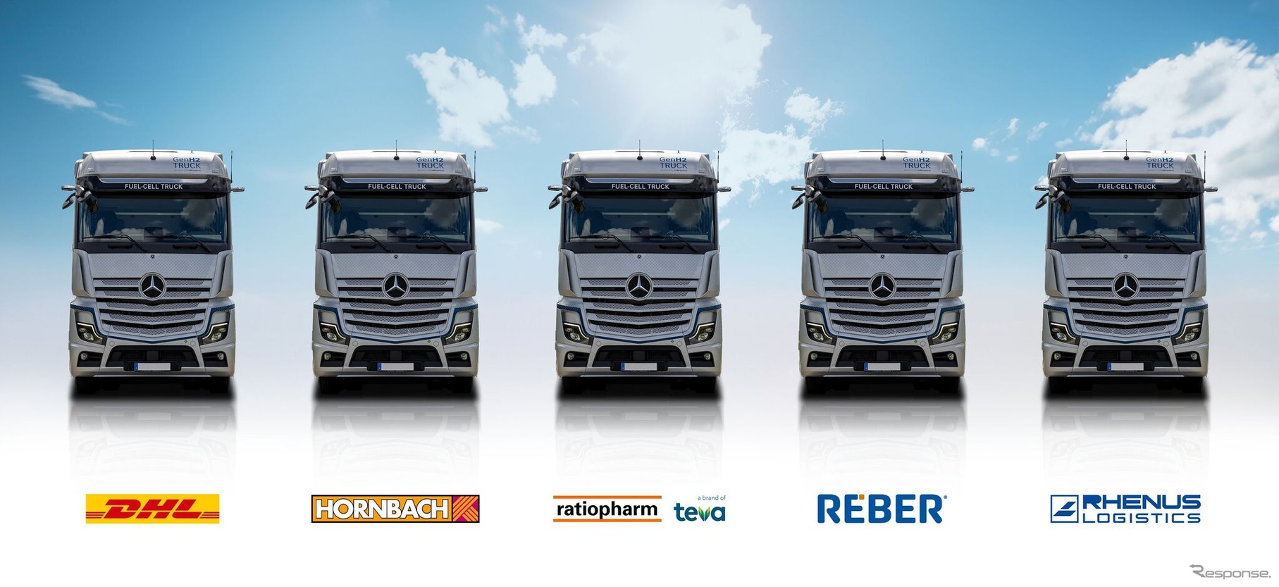 メルセデスベンツの燃料電池トラックの第2次実証実験に5社が参加