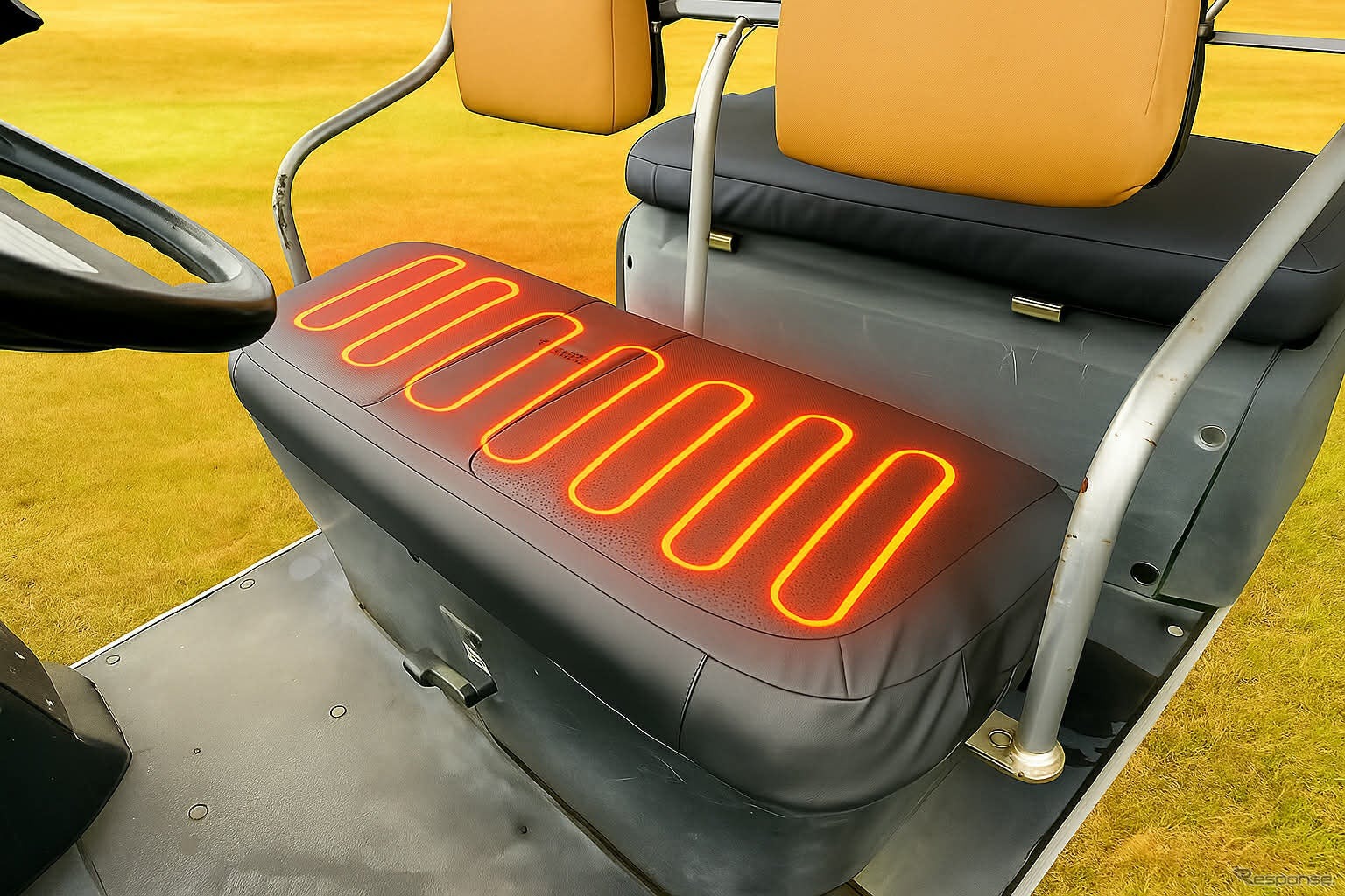 シートカバーに埋め込まれた電熱線