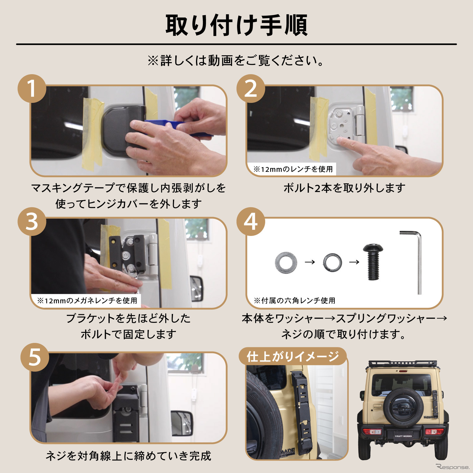 クラフトワークスの『ジムニー/シエラ/ノマド』対応リアラダー・スリムタイプ