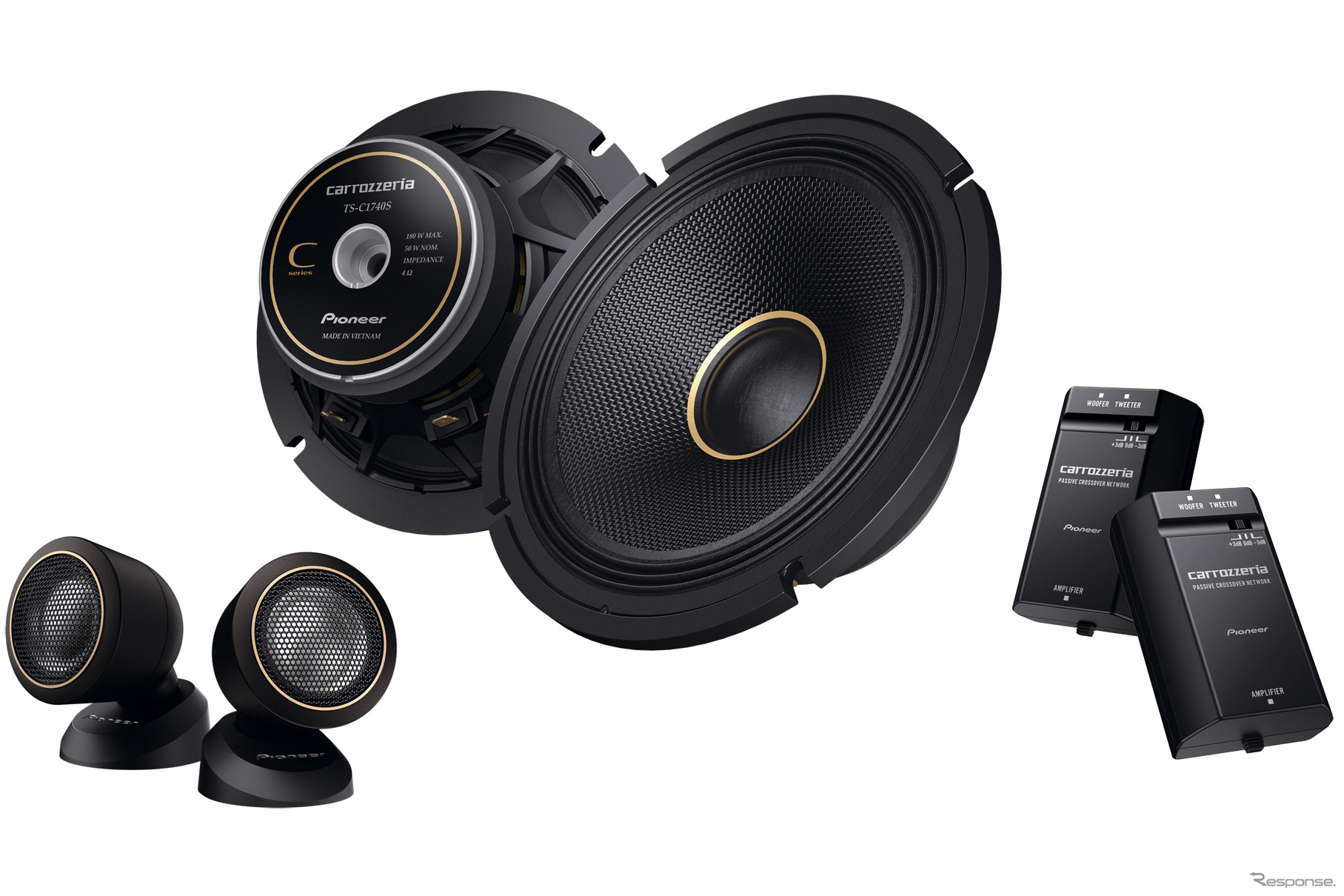 「カスタムフィット」スピーカーの一例（カロッツェリア・TS-C1740S）。