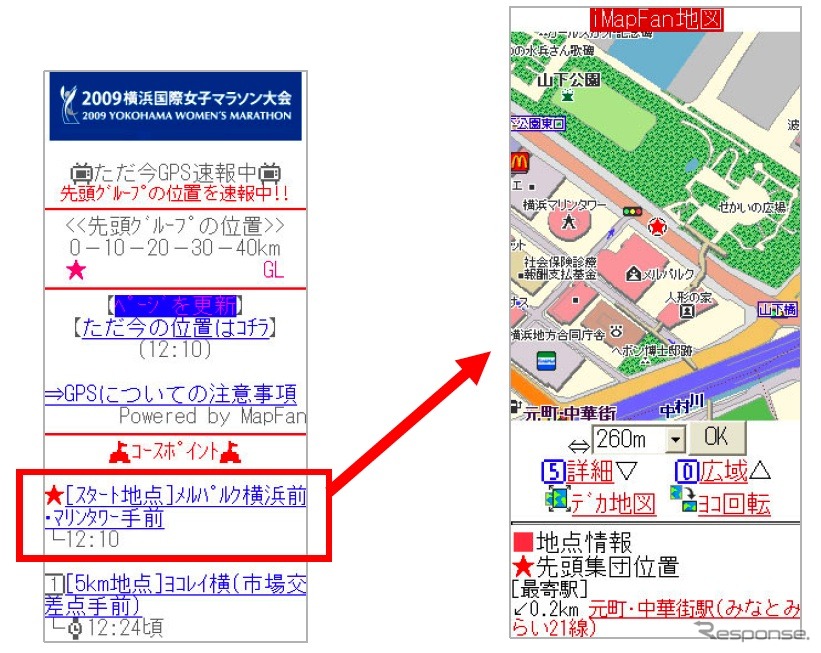 ケータイ向けMapFanサービスのアクセス方法