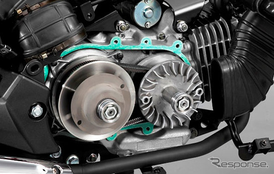 ハイブリッド素材の新型ATベルトを採用したヤマハLEXAM