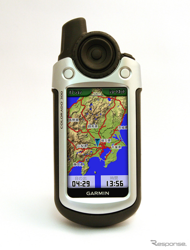 COLORADO 300。GPSmapシリーズに代わるハンドヘルドGPSのハイエンド。“ロックンローラー”と呼ばれるダイヤル風デバイスで操作性が格段に向上。耐久性/信頼性はこれまでのGARMINゆずりだ。