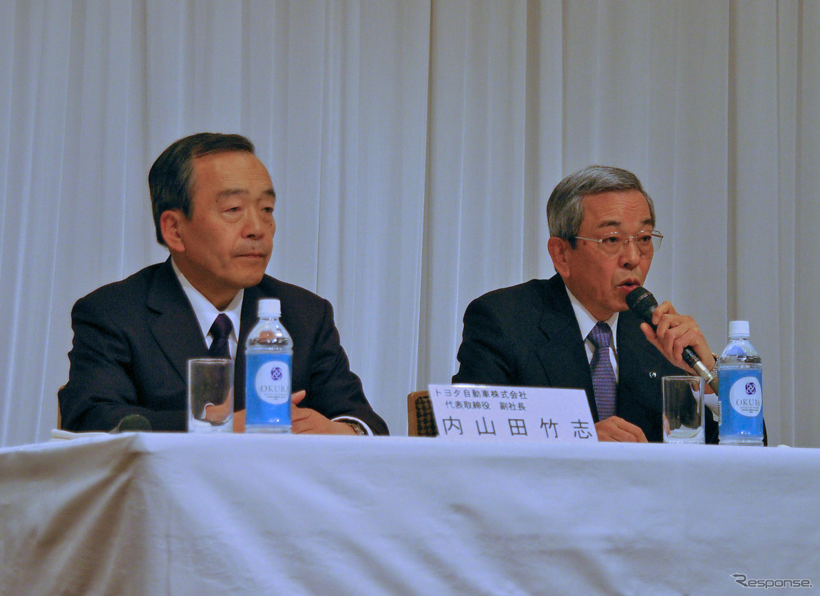 トヨタ内山田副社長とマツダ山木副社長（29日）