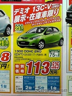 ●デミオ13C-V ●株式会社湘南マツダ大磯本店0463-61-0976 ●藤沢店0466-36-9101、相模原店042-743-5531、他６店 ●4/11 ●のこのこ