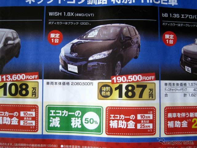 ●WISH 1.8X ●ネッツトヨタ釧路 ●本社　0154-24-4117 ●5/22〜5/23 ●ひなごろ