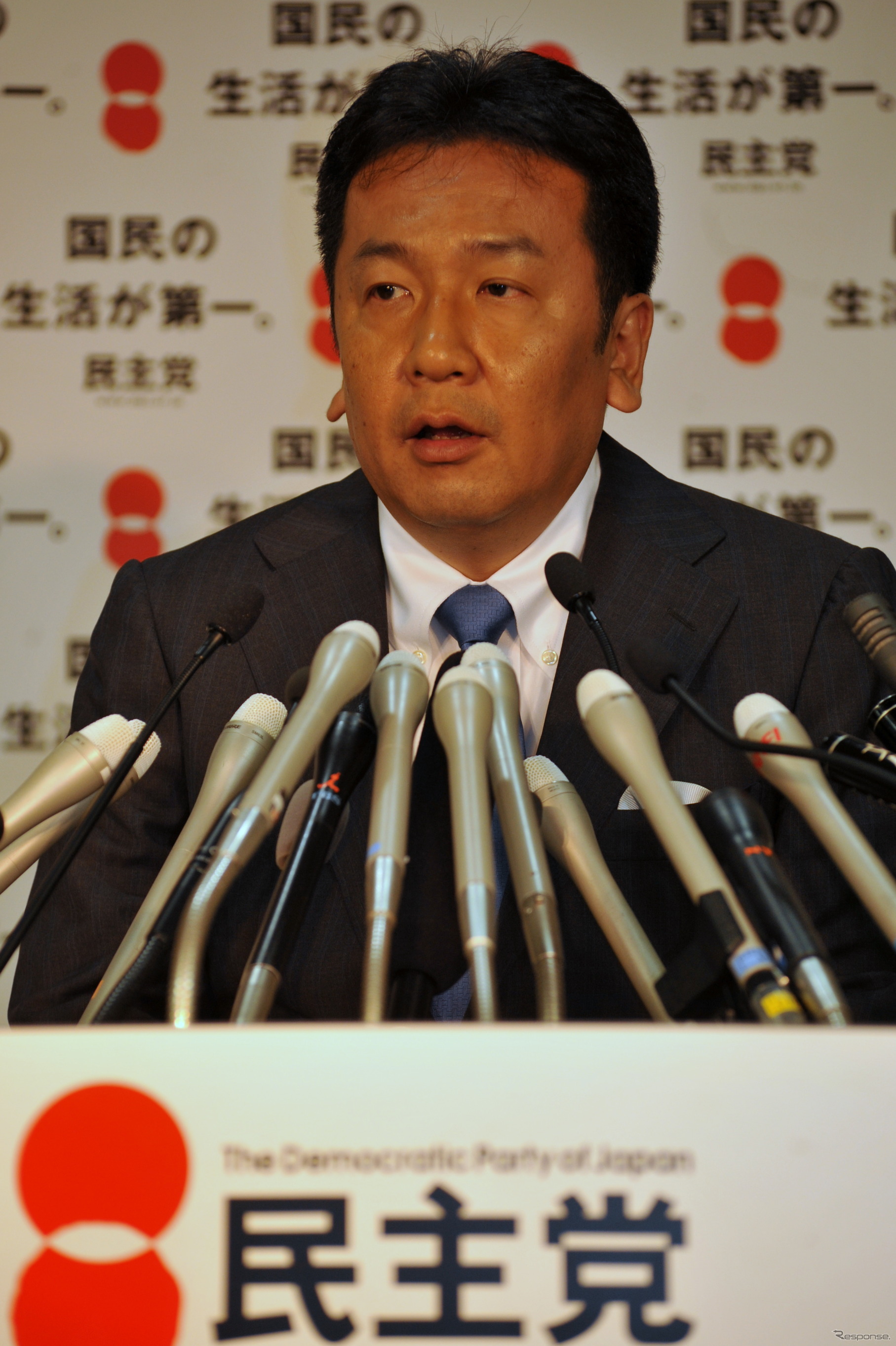 枝野幸男幹事長（12日・民主党本部）　撮影＝中島みなみ