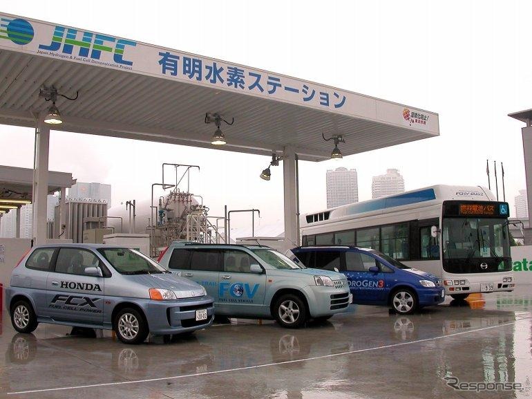燃料電池車公道実験へ 水素ステーションが東京・有明に登場