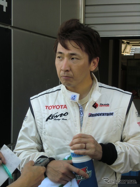 土曜日のフリー走行に出走した松田次生（07、08年王者）。次のもてぎ戦から正式参戦だ