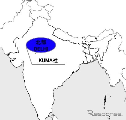 豊田通商が出資するインドKUMA社の所在地