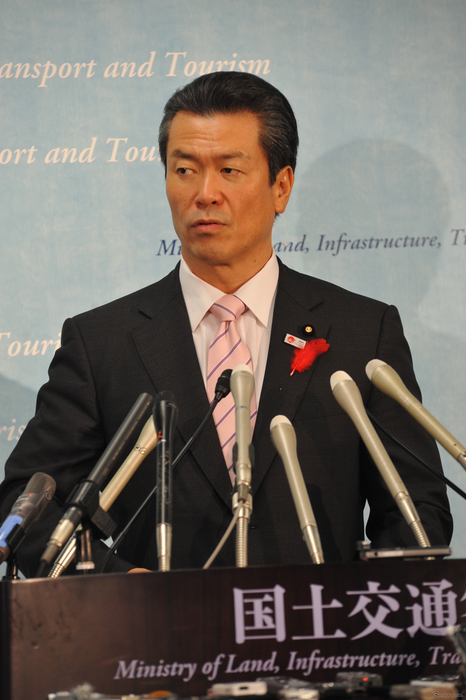 馬淵澄夫国交相（1日・国交省）　撮影＝中島みなみ