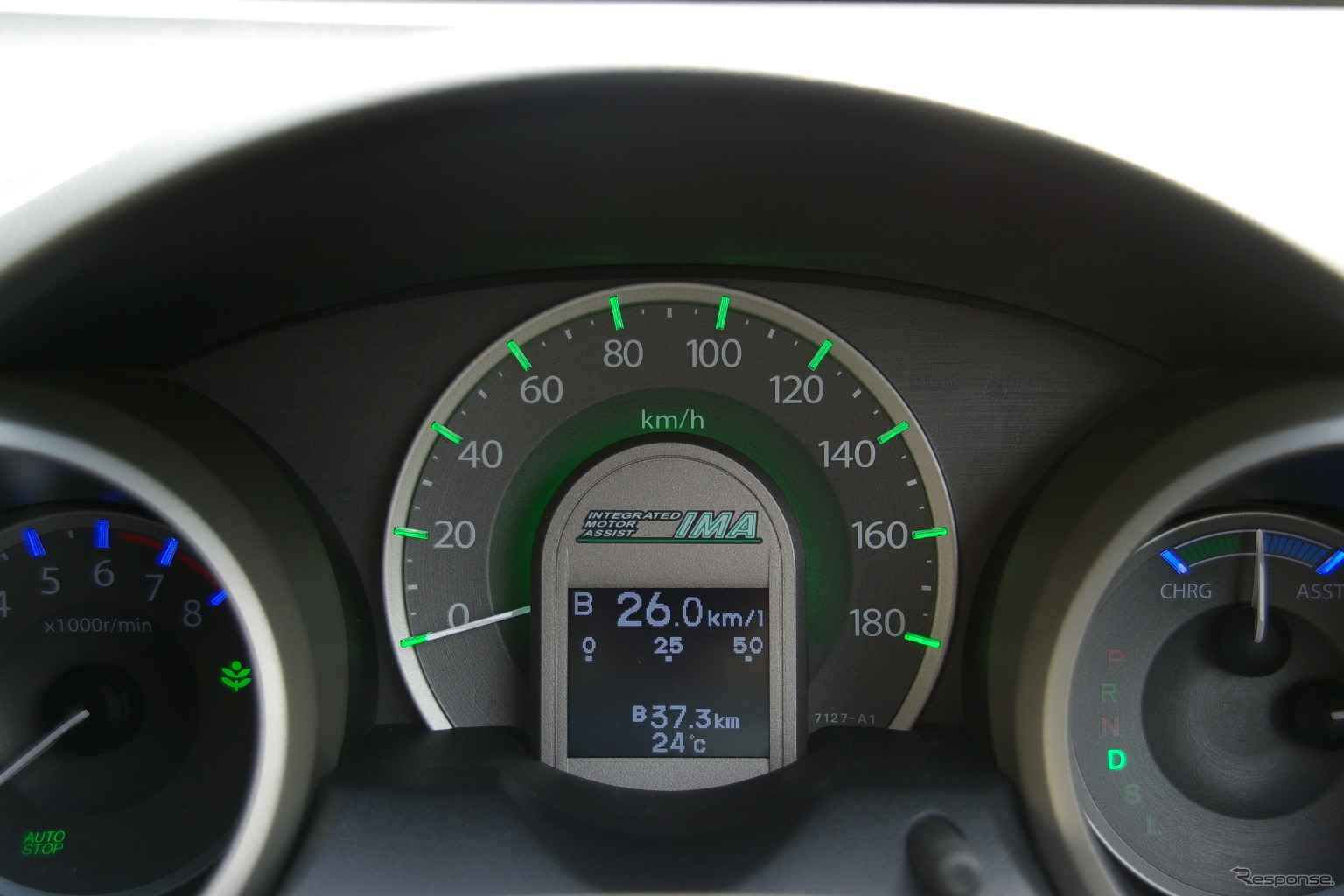 エコ運転中はメーターが緑に光る