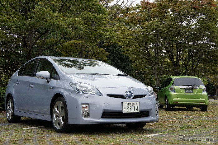 トヨタ プリウス と フィット ハイブリッド
