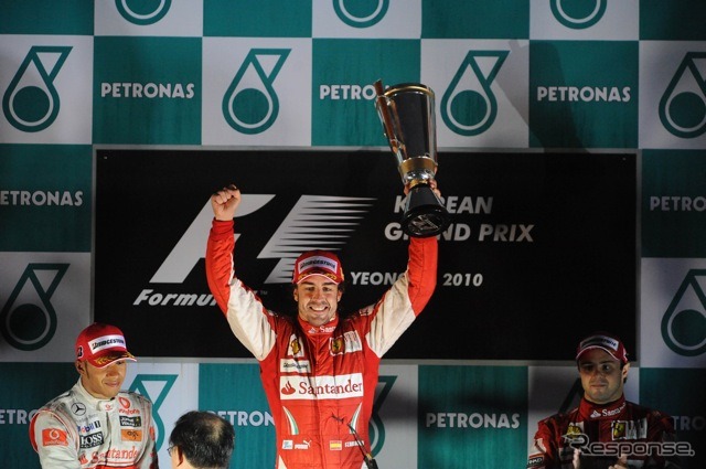 優勝アロンソ（フェラーリ。写真＝ブリヂストン）