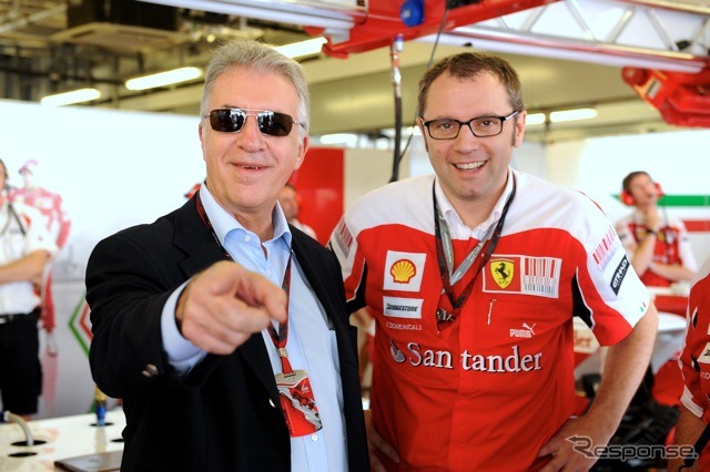 F1アブダビGP。ピエロ・フェラーリ（向かって左）とドメニカリ