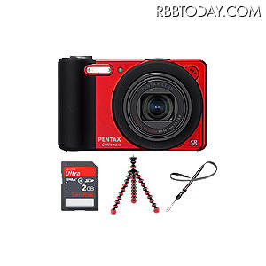 「Optio RZ10 red special pack 1」のセット内容 「Optio RZ10 red special pack 1」のセット内容