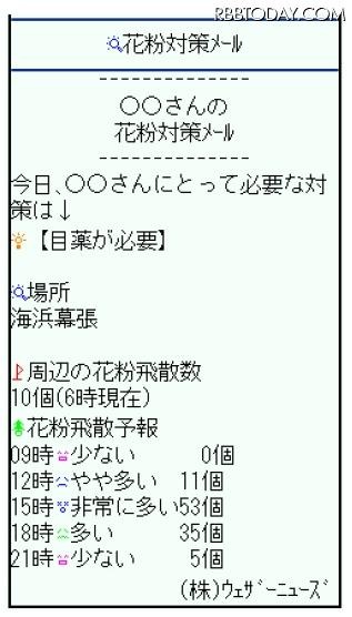 花粉対策メール 花粉対策メール