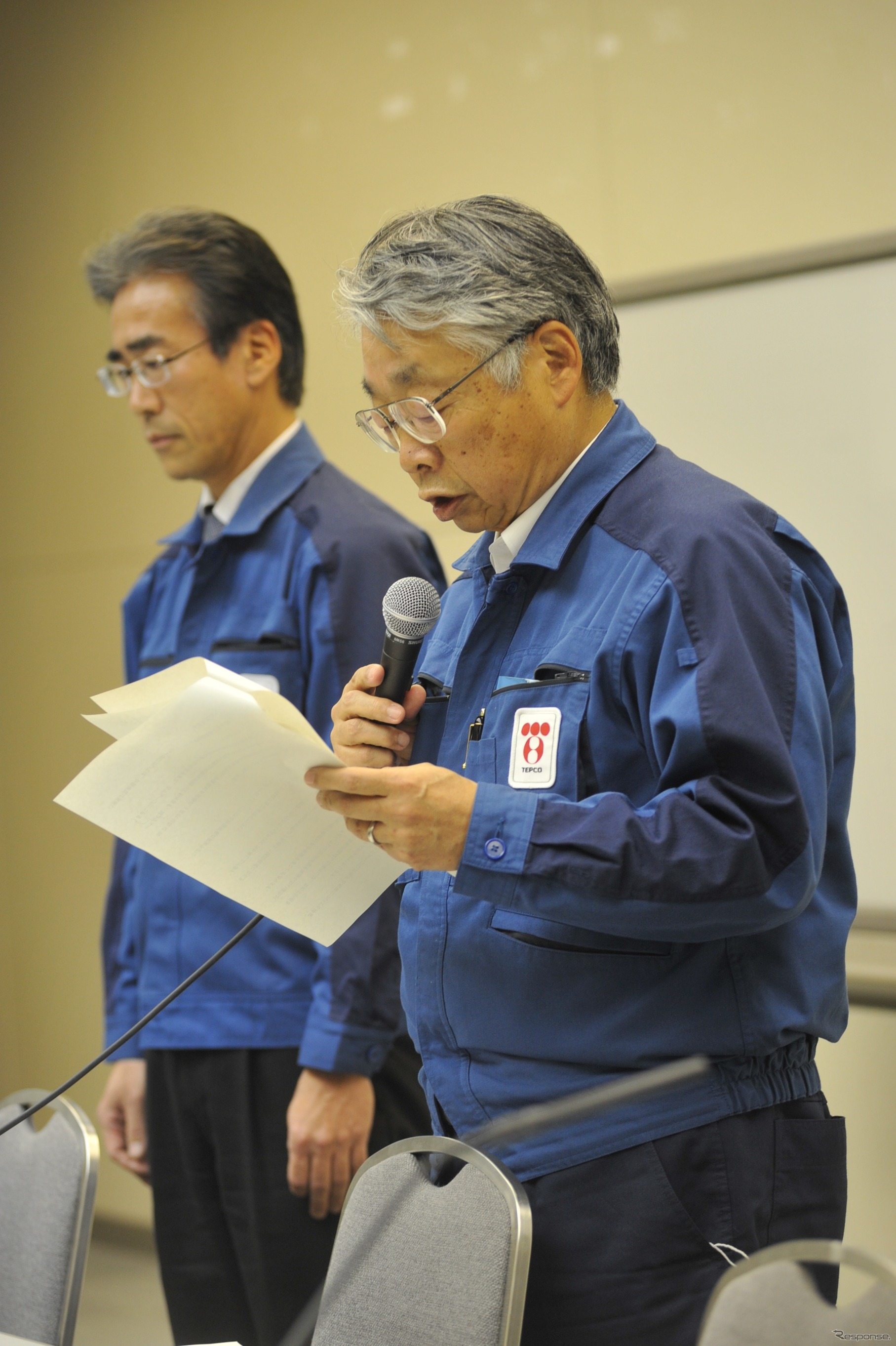 （20日・東電本店）　撮影＝石田信一郎