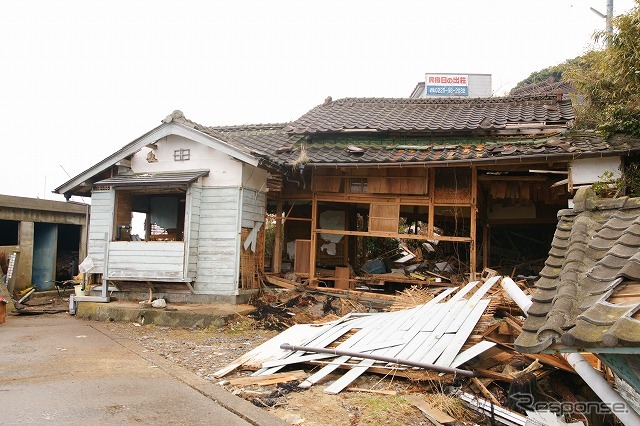 東日本大震災 田代島 震災後（震災前と同一地点）