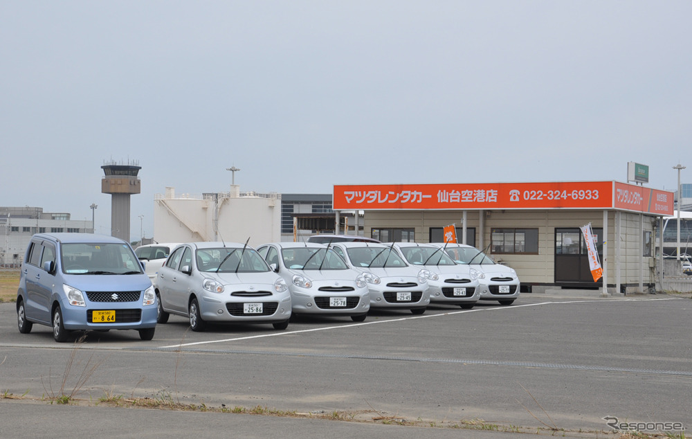 奇跡的に店舗が残ったマツダレンタカーは5月9日に営業を再開した