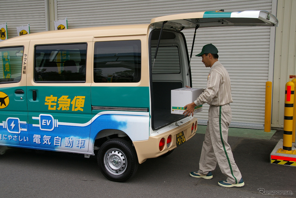 実証実験で使用されているヤマト運輸のミニキャブMiEV。