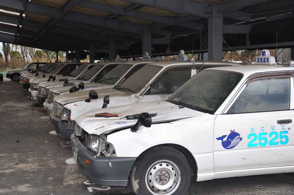 津波に襲われた宮城野区の2525タクシー
