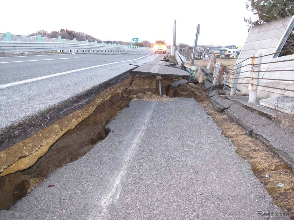 東北自動車道下り線・矢吹〜須賀川（3月）