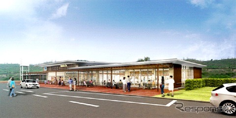 大分道山田SA（下り線）完成イメージ