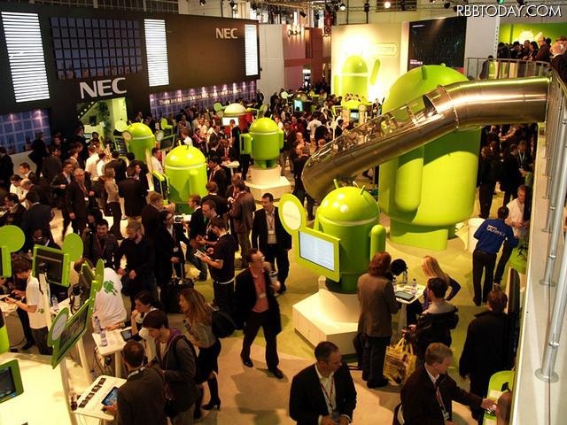Googleブースを2階から見た様子