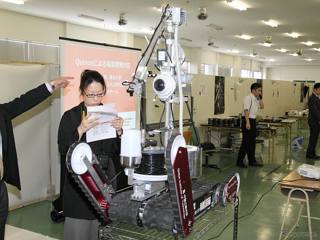 Quinceの原発仕様。中央に支柱が立ってさまざまな機器が取り付けられ、かなり重心が高くなっているのが想像しやすい