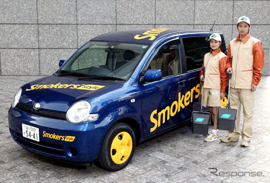 日本たばこ産業「スモーカーズ・スタイル・ワゴン」で吸い殻回収