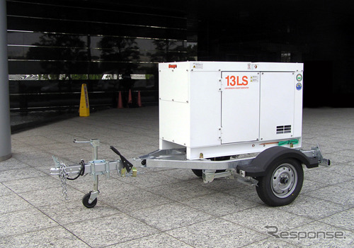 レーラー一体型の小型軽量移動式電源車（協和エクシオ）