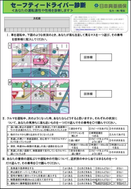 「セーフティドライバー診断」サービスの出力帳票イメージ