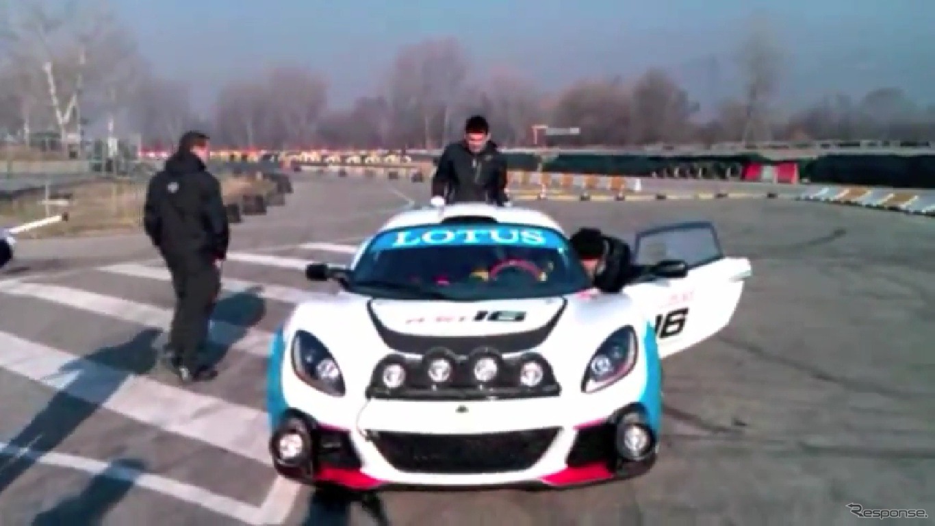イタリアの『TuttoRally＋』が公開しているロータス エキシージR-GTの初テスト映像（動画キャプチャー）