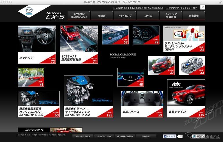 マツダの公式ウェブサイト