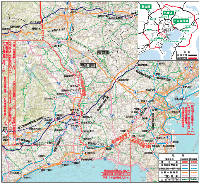 広域図。IC/JCT名は仮称時のもの。