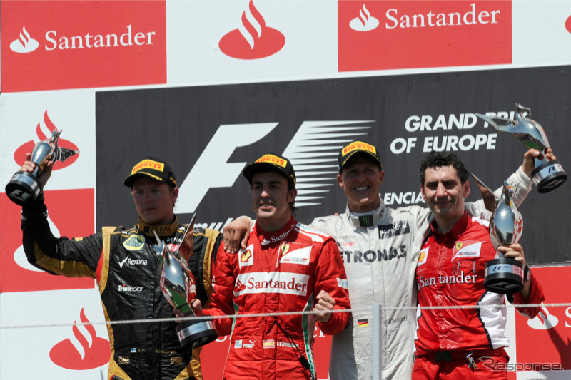 【F1 ヨーロッパGP】シューマッハ「驚いた！」…表彰台ドライバーコメント