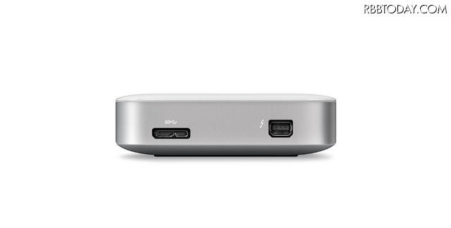 ThunderboltとUSB3.0両方の端子を備える