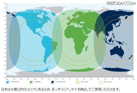 IsatPhone Proの提供エリア