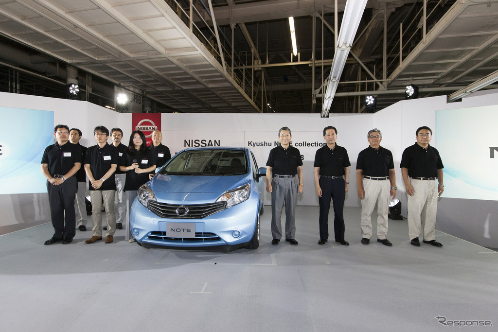 日産自動車九州（福岡県苅田町）で開いた新型『ノート』の発表会