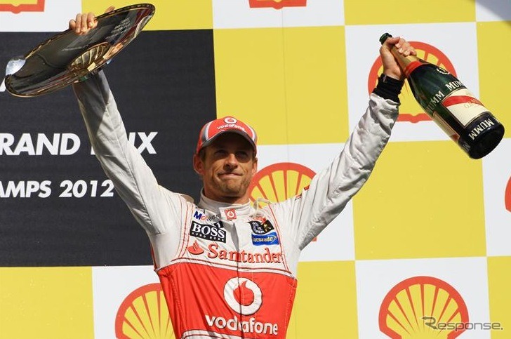 F1 ベルギーGPに勝利したジェンソン・バトン（マクラーレン）