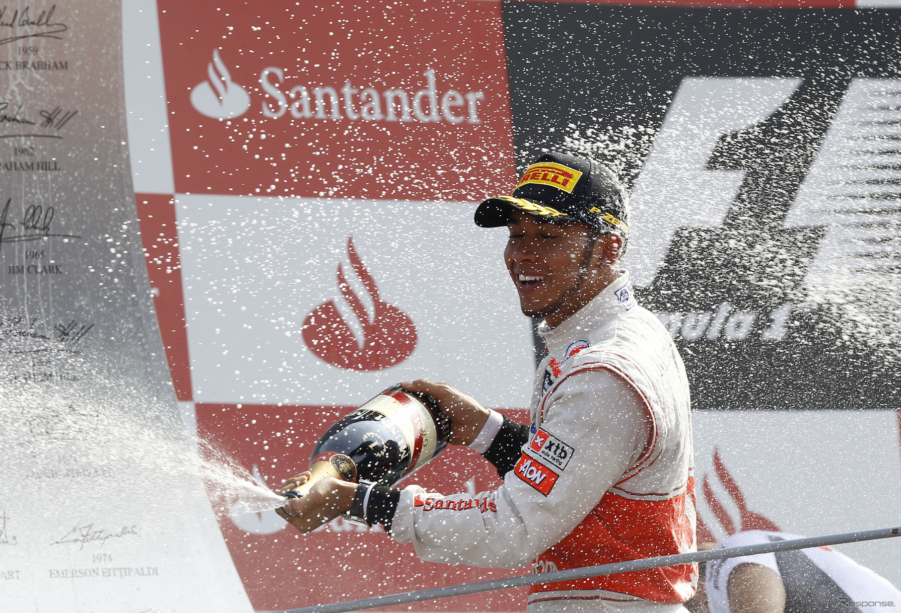 2012年イタリアGPで優勝したルイス・ハミルトン（マクラーレン）