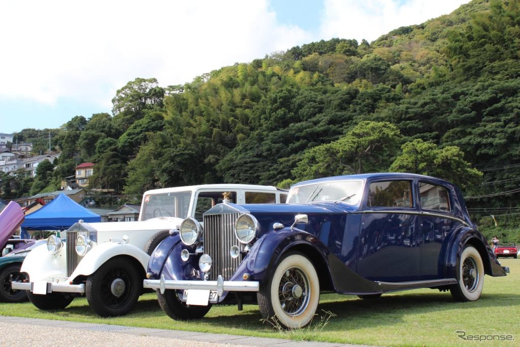熱海HISTORICA G.P.開催ロールス・ロイス 20-25ランドーレット（左）とファントム3（右）
